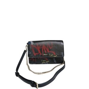 Urban Black and Red Crossbody Bag with Chain Strap